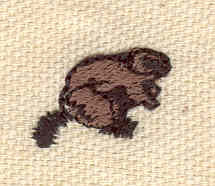 Embroidery Design: Beaver mini<br> 0.71w X 0.50h