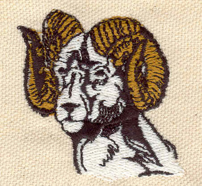 Embroidery Design: Ram head D<br> 1.95w X 1.90h