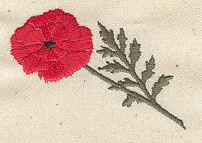 Embroidery Design: Poppy<br> 2.46w X 1.75h