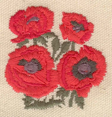 Embroidery Design: Poppies<br> 2.11w X 2.13h