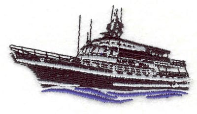 Embroidery Design: Yacht <br>3.15"w X 1.69"h