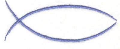 Embroidery Design: Jesus fish <br>3.64"w X 1.26"h