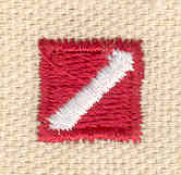 Embroidery Design: Diving flag<br> 0.49w X 0.48h