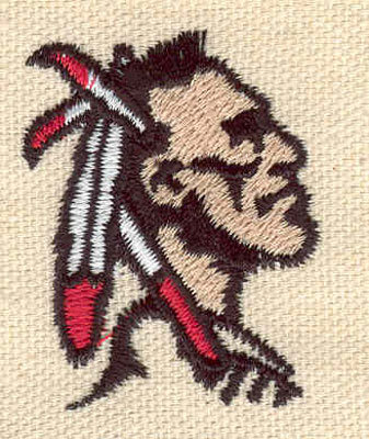 Embroidery Design: Indian head C<br> 1.31w X 1.70h