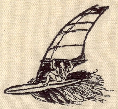 Embroidery Design: Windsurfer<br> 3.75w X 3.43h