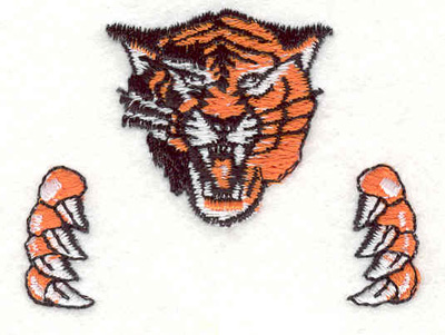 Embroidery Design: Tiger with claws C <br>2.37"w X 1.79"h