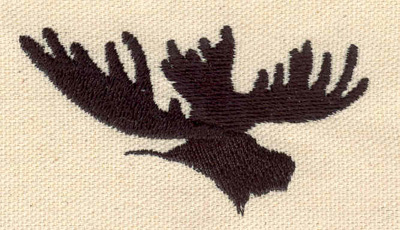 Embroidery Design: Moose head silhouette<br> 2.93w X 1.61h