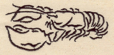 Embroidery Design: Lobster J<br> 3.98w X 1.87h