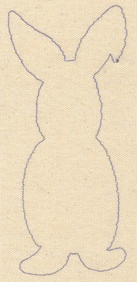 Embroidery Design: Rabbit outline<br> 2.76w X 6.79h