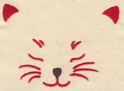 Embroidery Design: Cat face B<br> 4.39w X 3.18h