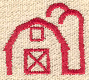 Embroidery Design: Barn and silos<br> 1.66w X 1.43h