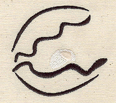 Embroidery Design: Oyster with pearl<br> 2.31w X 2.24h