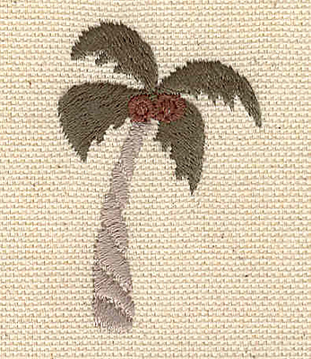Embroidery Design: Palm tree with coconuts<br> 1.29w X 2.02h
