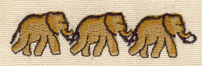 Embroidery Design: Elephant trio<br>3.25w X 0.79h