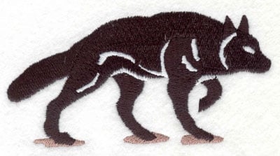 Embroidery Design: Wolf on the prowl large <br>4.26"w X 2.28"h