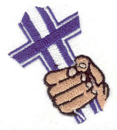 Embroidery Design: Cross in hand <br>1.98"w X 2.35"h