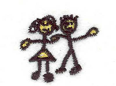 Embroidery Design: Girl and Boy <br>1.22"w X 1.03"h