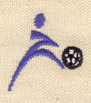 Embroidery Design: Stylized soccer player<br> 1.23w X 1.24h
