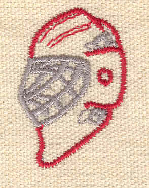 Embroidery Design: Hockey helmet<br> 1.11w X 1.58h