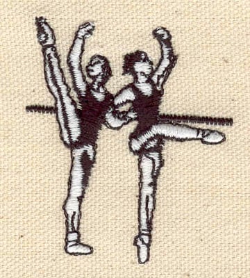 Embroidery Design: Dancers at barre<br> 1.85w X 2.17h