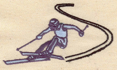Embroidery Design: Skier<br> 3.92w X 2.13h