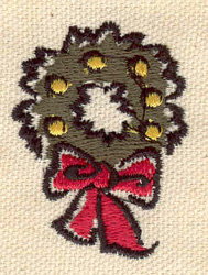 Embroidery Design: Wreath with bow<br> 1.32w X 1.77h