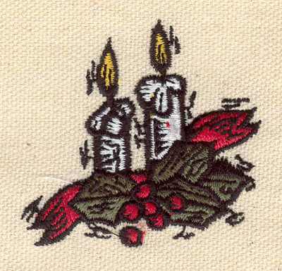 Embroidery Design: Two candles<br> 2.06w X 2.01h