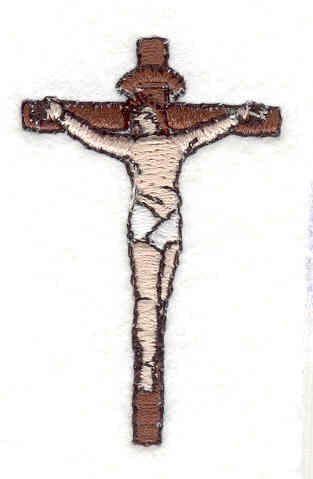 Embroidery Design: Christ on cross <br>1.27"w X 2.03"h