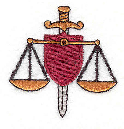 Embroidery Design: Justice <br>1.98"w X 2.05"h