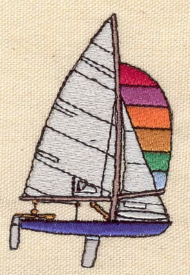 Embroidery Design: Sailboat<br> 1.93w X 3.03h