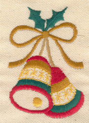 Embroidery Design: Bells and bow<br> 2.18w X 3.15h