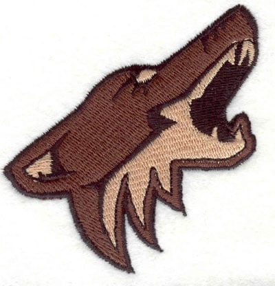 Embroidery Design: Wolf head howling E <br>2.75"w X 2.95"h