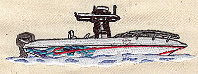 Embroidery Design: Motor boat<br> 4.50w X 1.52h