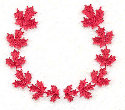 Embroidery Design: Maple Leaf Wreath<br> 1.52" X 1.71"