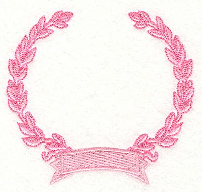 Embroidery Design: Wreath & Banner 2<br> 3.13" X 3.35"
