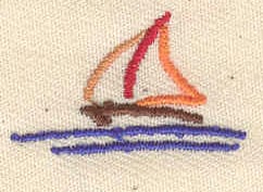 Embroidery Design: Sailboat<br> 1.07w X 0.63h