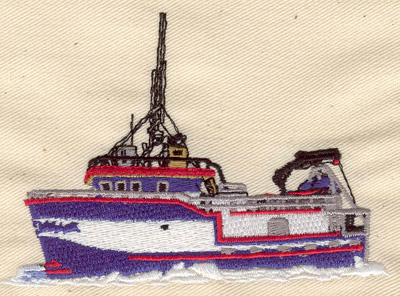 Embroidery Design: Boat<br> 4.90w X 2.90h