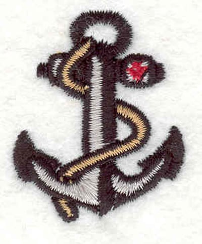 Embroidery Design: Anchor with rope M <br>1.31"w X 1.61"h