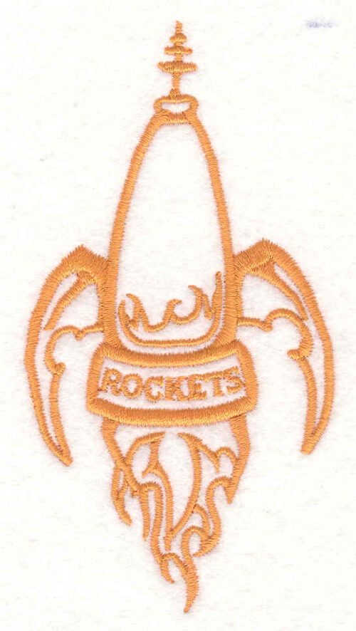 Embroidery Design: Rocket<br> 4.52w X 2.40h
