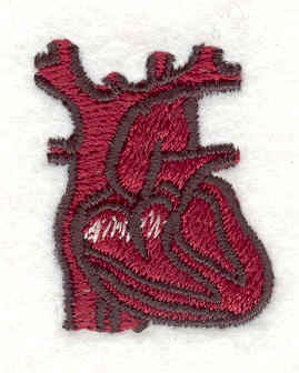 Embroidery Design: Heart<br>1.30w X 1.07h