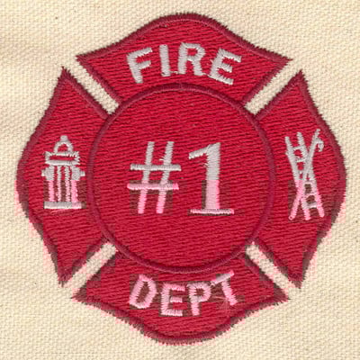 Embroidery Design: Maltes cross with logo Fire Dept.<br> 3.00w X 2.99h | Embroidery Legacy Embroidery Design: Maltes cross with logo Fire Dept.<br> 3.00w X 2.99h