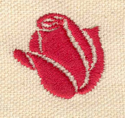 Embroidery Design: Rose bud<br> 1.08w X 0.99h