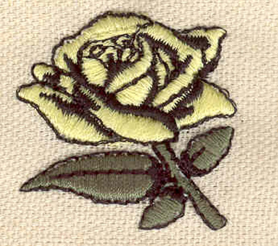 Embroidery Design: Yellow rose<br> 1.36w X 1.33h