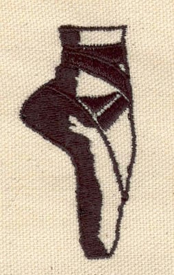 Embroidery Design: Ballet Slippers<br> 1.26w X 2.49h