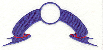 Embroidery Design: Banner and Circle<br>1.76" x 3.80"
