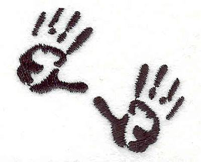 Embroidery Design: Handprints <br>3.55"w X 1.67"h