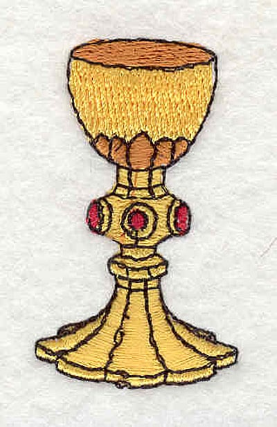 Embroidery Design: Chalic with jewels <br>1.17"w X 1.99"h