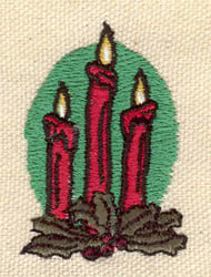 Embroidery Design: Candle trio<br> 1.36w X 1.92h