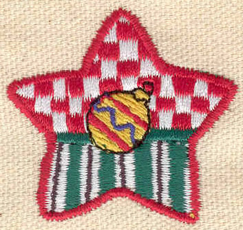 Embroidery Design: Christmas star with ornament<br> 1.67w X 1.61h
