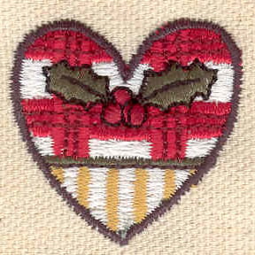 Embroidery Design: Holly in heart<br> 1.33w X 1.30h